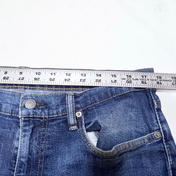 Levis 514 Jeans Men 36x30 Dark Blue Denim Wash Loose Straight Mid Rise Used - Picture 8 of 11